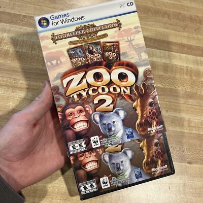 NEW/SEALED ZOO TYCOON 2 “GAMES FOR WINDOWS” PC/CD W/ Rare Cardboard Sleeve - Image 1 of 4