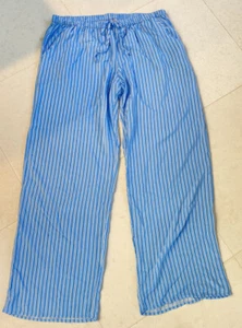 MGT Azul Blanco Rayas Pull on Lounge/Pijama Parte L - Imagen 1 de 13