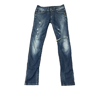 Damen Skinny Jeans Low Rise Stretch Distressed Blue Wash G-Star Fender W30 L34 - Bild 1 von 17