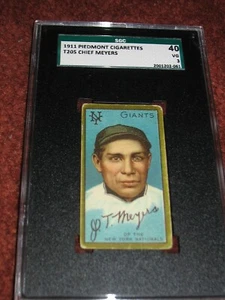1911 T205 Gold Border Chief Meyers SGC 40 VG 3 ~New York Giants! - Picture 1 of 2