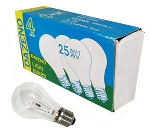 4 x 25W Clear Light Globes Bulbs Lamps E27 Screw Incandescent A19 GLS Dimmable - Picture 1 of 4