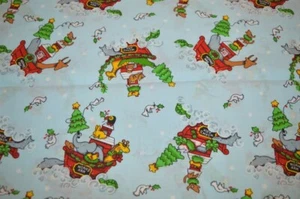VERY RARE NOAH'S ARK ANIMALS CHRISTMAS COTTON RELIGIOUS FABRIC 2 YARDS 33 INCH - Picture 1 of 8