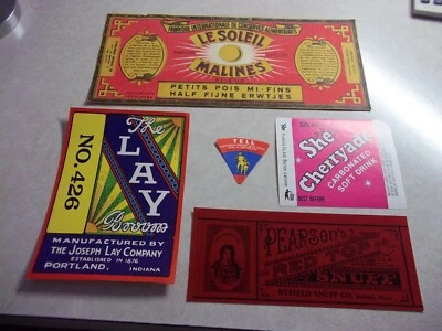 DE COLECCIÓN REFRESCO POP, ACEITUNAS, TABACO, BOTELLA DE QUESO SUIZO LATA ETIQUETAS Foto 1 de 2