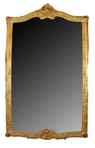 Tall Antique French Louis Philippe gilded gold leaf mirror 100" x 62" Entryway Cover