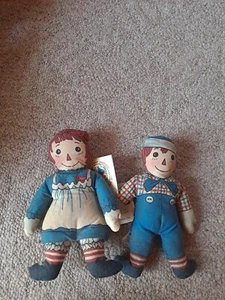 NEW Toy Works 1991 Raggedy ANN AND ANDY 8" BEAN BAG DOLLS NEW - Picture 1 of 3