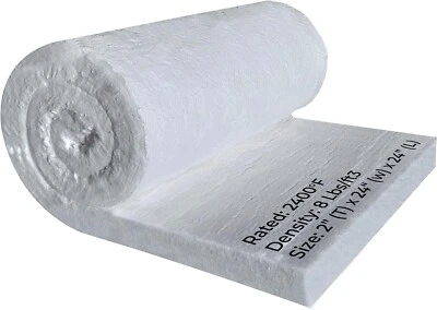 SIMOND STORE Ceramic Fiber Blanket - 2400F 8# High Temp Thermal Insulation 2"x24"x24"