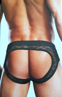 Prowler Open Brief Herren Tanga Slip pofrei aus  Spitze Schwarz  S - Bild 1 von 2