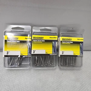3-6oz Packs HILLMAN Fas-n-Rite FASTENERS 3" Square Screw Nail Masonry Hardened - Picture 1 of 5