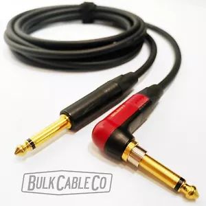 6 FT - Mogami 2524 SILENT Guitar Cable - Neutrik Right Angle Plug to Straight - Picture 1 of 10