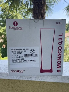 Set 6 Bicchieri  Birra 11 Paralleli cl 0,3 -Borgonovo -Monaco - Foto 1 di 5