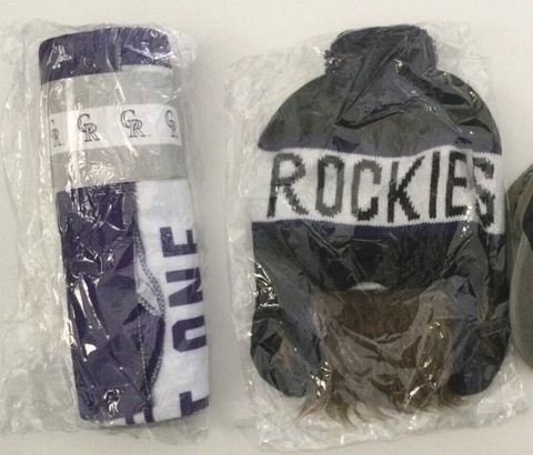 Colorado Rockies Throw Blanket and Knit Winter Beanie Hat * New Cover