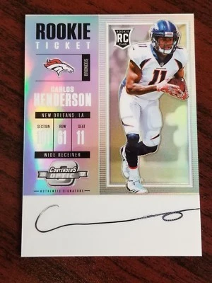 2017 Contenders Optic Rookie Auto #132 Carlos Henderson Denver Broncos WR Lot A - Image 1 of 2