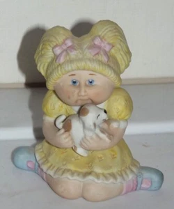 Vtg 1984 Xavier Roberts Porcelain Figurine Cabbage Patch Blonde Girl Puppy B29 - Picture 1 of 1