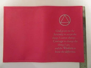 Alcoholics Anonymous AA Big Book cover red Serenity Prayer Symbol coin token - Picture 1 of 10