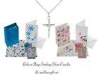 Genuine 925 sterling silver crucifix & chain girls boys gift set