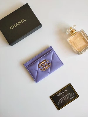 Chanel Card Holder – Purple Quilted Leather - Image 1 of 4