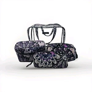 🔥 Neu ohne Etikett Vera Bradley 4 STÜCK KOSMETIK ORGANIZER Reise Kulturbeutel Mimose Medaillon - Bild 1 von 6
