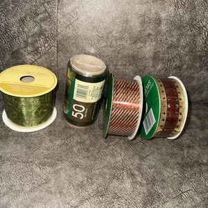 4 Rolls New In Package Various Size Christmas Holiday Ribbon - Picture 1 of 9