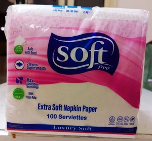 Carta Tovaglioli Luxury Soft Pro Extra Soft - 100 Tovaglioli, 2 Strati, 100% Naturale - Foto 1 di 2