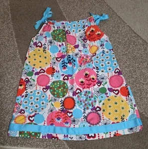 Hanna Andersson Girl's Blue Floral Pillowcase Dress Size 100 US 4 - Picture 1 of 2