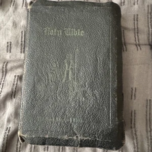 Vintage 1946 Tabbed HOLY BIBLE Good Shepherd Edition Christian Workers Leather - Bild 1 von 24