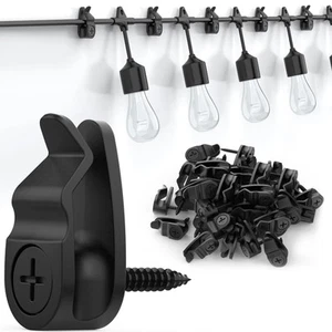 Outdoor String Lights Clips, Weatherproof Cable Hanger Hooks for Hanging Fair... - Picture 1 of 7