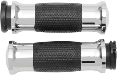 Avon Chrome Cable Control Handlebar Gel Hand Grips for 1980-2022 Harley Davidson - Image 1 of 2