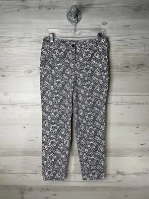 Talbots Pants Womens 6P Navy Blue White Floral Print Ankle Stretch Petite - Image 1 of 4
