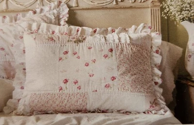 NWT SIMPLY SHABBY CHIC PATCHWORK 'FLORAL DITSY' RUFFLED PILLOW SHAM - Image 1 of 3