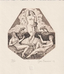 Original Limited Edition Erotische Radierung Exlibris "Venus" von BARANOV IGOR - Bild 1 von 1