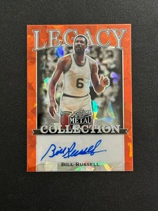 BILL RUSSELL 2022 LEAF METAL LEGACY COLLECTION ON CARD AUTO ORANGE CRYSTAL 1/1 - Picture 1 of 2