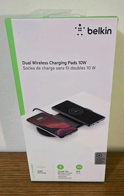 Almofada de carregamento sem fio Belkin 10W Qi dupla - Preta (WIZ002TTBK) - NOVA!!! - Imagem 1 de 4