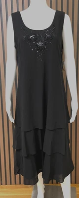 Vestido negro para mujer R&M Richards 16 cambio de boda adornado fiesta vacaciones Foto 1 de 4