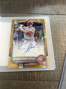 2025 Bowman Sammy Stafura Gold Lava Auto /50 Cincinnati Reds - Bild 1 von 2