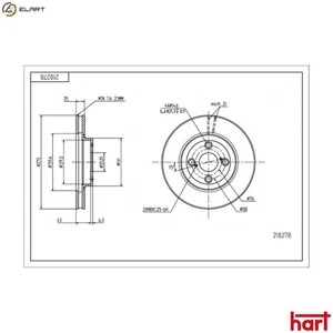 2x BRAKE DISC 218 278 FOR TOYOTA 1ZZ-FE 1.8L 1CD-FTV 2.0L 3ZZ-FE 1.6L 4cyl - Picture 1 of 9