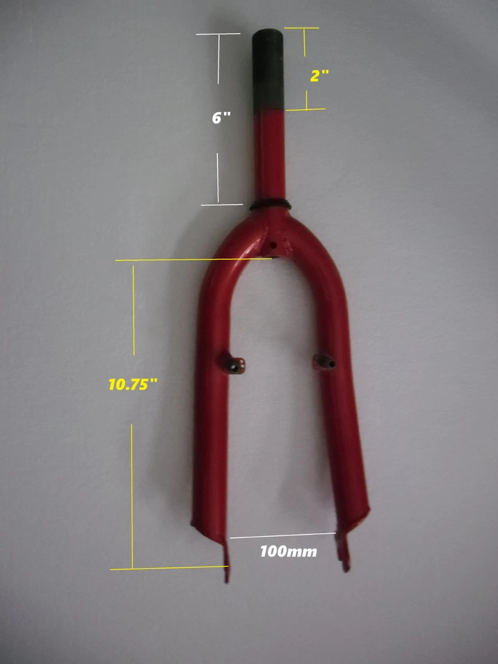 20‘' folding bike /e bike v brake 1-1/8" chromoly threaded fork red . - Image 1 of 1