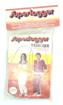 SuperJogger Exercitador Estilo Vintage Vermelho/Branco Corda de Plástico Masculina Feminina 4oz - Imagem 1 de 2