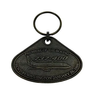 Vintage Premiere Boeing 747 400 Airliner 737 400 Flugzeug 1988 Schlüsselanhänger Schlüsselring - Bild 1 von 2