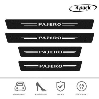 4X For Mitsubishi Pajero Accessories Door Sill Plate Stickers Protector Cover - image 1 of 4
