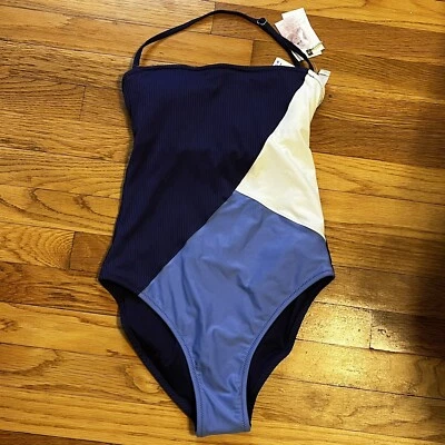 Traje de baño Jessica Simpson de una pieza para mujer talla S bloque de color púrpura nuevo Foto 1 de 4