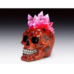 Skull Punk Flame With LED Lights Figurine 6 inch - Picture 1 of 1