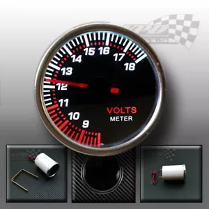 "Voltanzeige Innenraum Armaturenbrett Instrumententafel Display weiß LED Display 52mm 2" - Bild 1 von 5