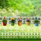 Railing Pots with Polka Dots (Pack of 5) - (Multicolour) Dotted Railing Metal Pl