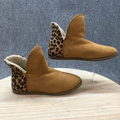 Rockport Boots Womens 10 Veda Slipper Ankle Bootie Brown Suede Leopard Print - Image 1 of 4