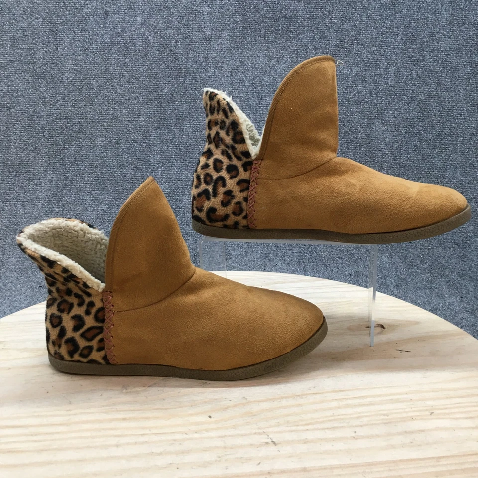 Rockport Boots Womens 10 Veda Slipper Ankle Bootie Brown Suede Leopard Print - Image 1 of 4