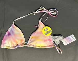 Forever 21 String Bikini Oberteil Rosa Batik Print Medium Neu - Bild 1 von 5