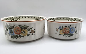 2x Rare VILLEROY AND BOCH Soufflé CASSEROLE Dish Vilbofour ALT AMSTERDAM Pattern - Picture 1 of 9