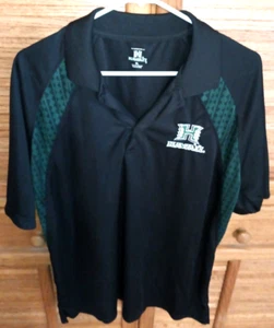 Polo golf Hawaii Rainbow Warriors uomo XL nera ricamata leggera - Foto 1 di 4
