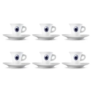 Juego De 6 Tazas De Porcelana Con Plato De Café Borbone - Imagen 1 de 3
