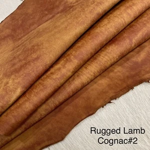 Rugged Lambskin Nappa Leather Hide 3 oz Cognac 9-10 SF. Economy - Picture 1 of 9